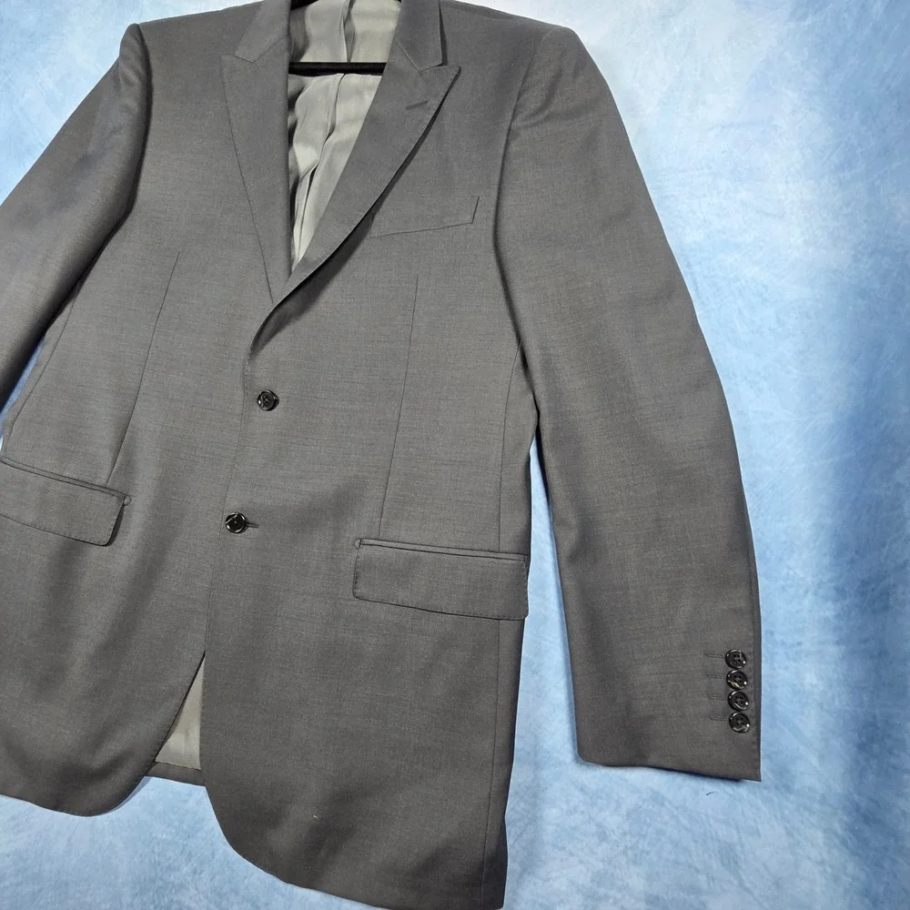 Gariani Dallas Tufo Suit Sport Coat Mens 44L Gray Super 150s Wool Made in Italy